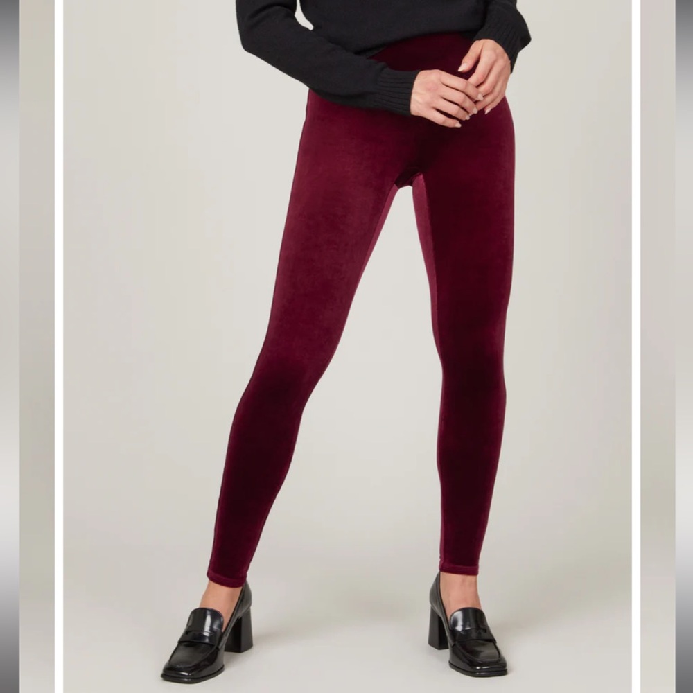SPANX Velvet Red Leggings